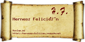 Hernesz Felicián névjegykártya